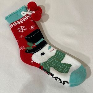 Fluffy snowman socks NWT